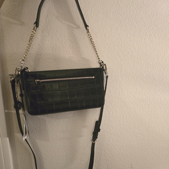 💐DKNY NWT 100%  Black croc- leather cross body bag💐 - Picture 6 of 10
